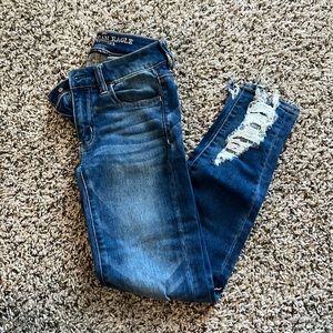 American Eagle ripped crop jeggings